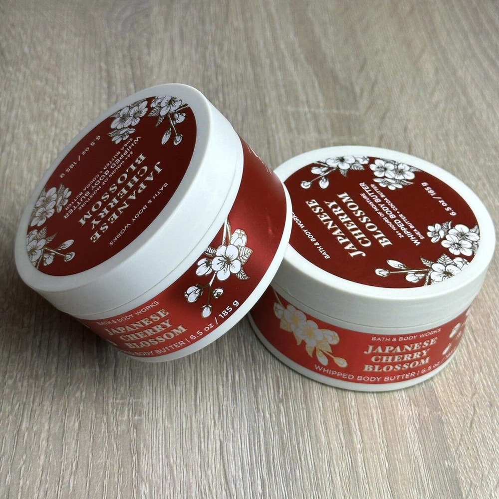2 NEW Bath and Body Works Japanese Cherry Blossom whipped body butter, 6.5 oz